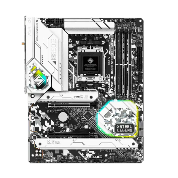 AsRock Atx Základní deska B650e Steel Legend Wifi Ddr5 Am5 Podpora CPU 7950x 7900x 7700x 7600x