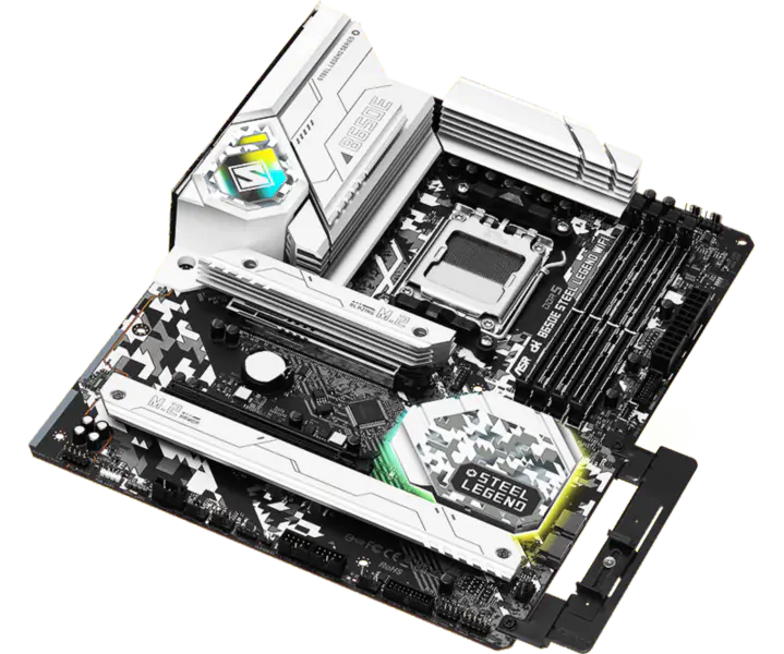 AsRock Atx Základní deska B650e Steel Legend Wifi Ddr5 Am5 Podpora CPU 7950x 7900x 7700x 7600x