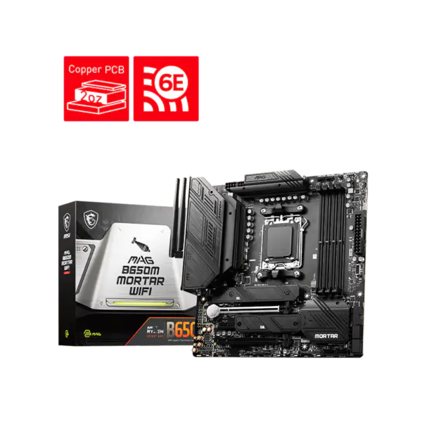 Základní deska Ms M-atx Mag B650m Mortar Wifi Ddr5 Am5 Podpora CPU 7950x 7900x 7700x 7600x