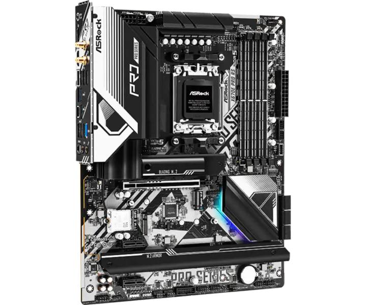 Asrock X670 X670e Základní desky Am5^5 Podpora procesorů řady 7000 Socket Am5 Základní deska X670e Pro Rs Ddr5
