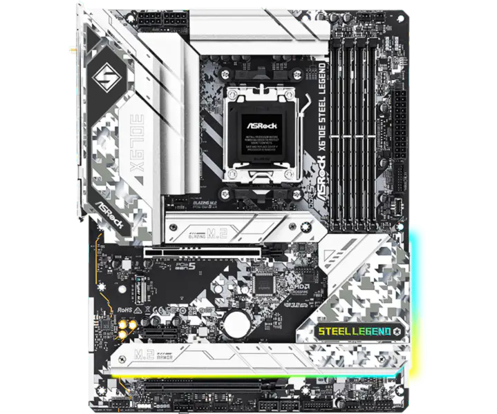 Rock X670 X670e Základní desky Am5^5 Socket Am5 Základní deska X670e Steel Legend Ddr5
