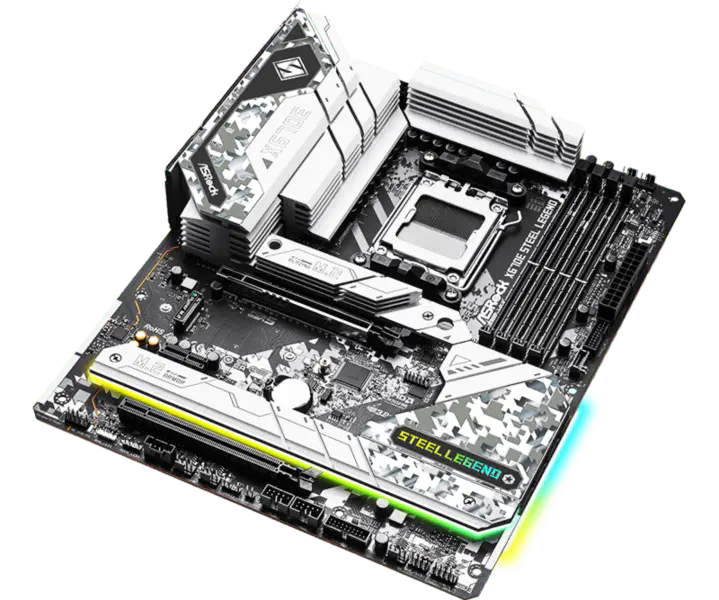 Rock X670 X670e Základní desky Am5^5 Socket Am5 Základní deska X670e Steel Legend Ddr5