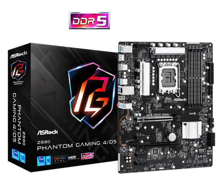 Asrock Z690 Phantom Gaming 4/d5 Phantom Gaming Základní deska podporuje procesory Ddr5 12600k 12900k Intl Z690 Lga1700