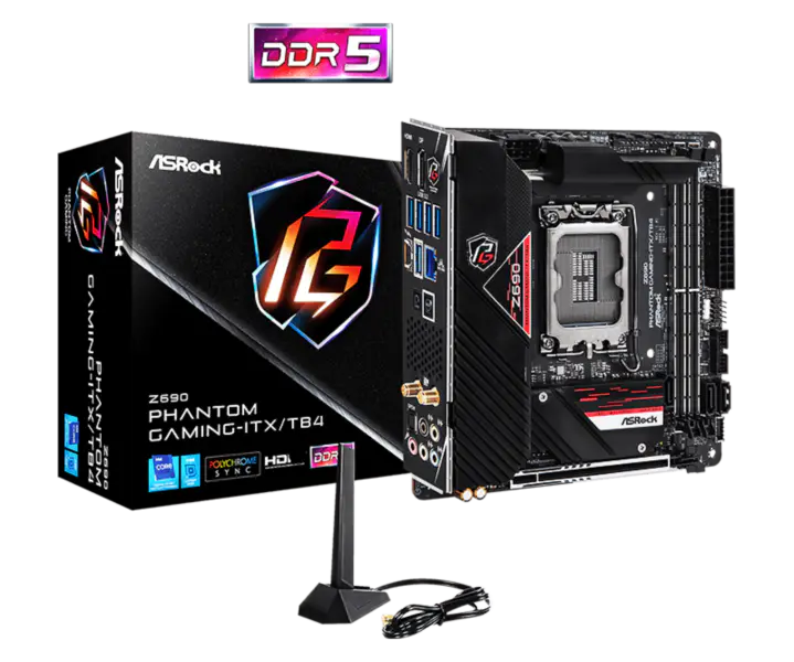 Asrock Z690 Phantom Gaming-itx/tb4 Phantom Gaming Základní deska Ddr5 Podpora CPU 12600k 12700 Intl Z690 Lga 1700