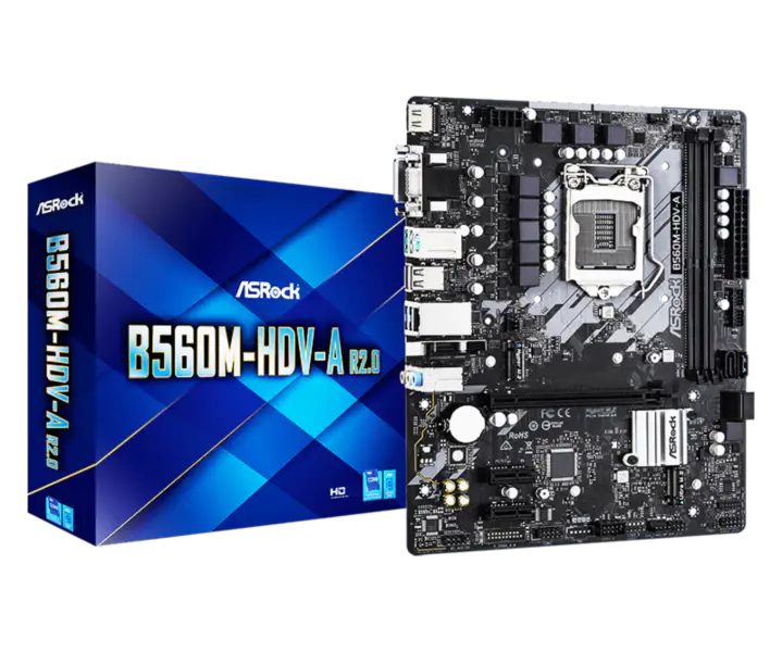 Asrock B560m-hdv-a R2.0 Základní deska podporuje CPU 10400f 11400f 10700 11700 Intl B560 Lga 1200