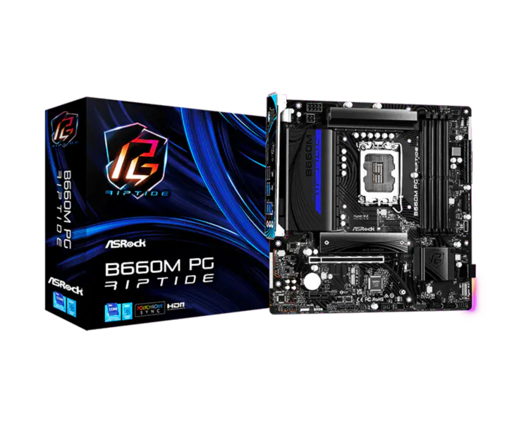 B660m Pg Riptide Počítačová herní základní deska Paměť Ddr4 Cpu 12400f 12600kf Intl B660 Lga1700