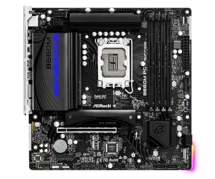 B660m Pg Riptide Počítačová herní základní deska Paměť Ddr4 Cpu 12400f 12600kf Intl B660 Lga1700