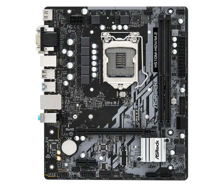 Asrock H510m-hdv/m.2 Office Herní základní deska podporuje CPU 10500 10400 11400f Intl H510 Lga 1200