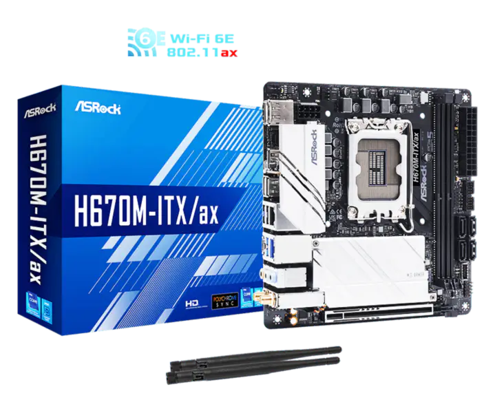Asrock H670m-itx Ax Mini Základní deska Itx Základní deska podporuje procesor 12400 12600k 12700 Intl H670m Lga 1700 Wi-fi 6e