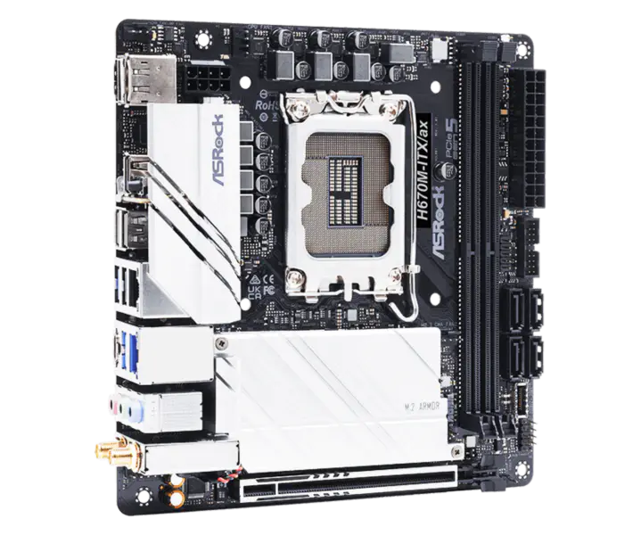 Asrock H670m-itx Ax Mini Základní deska Itx Základní deska podporuje procesor 12400 12600k 12700 Intl H670m Lga 1700 Wi-fi 6e