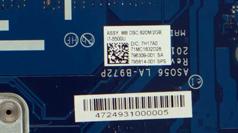 Základní deska HP 15-R 795814-501 795814-001 ASO56 LA-B972P I7-5500U