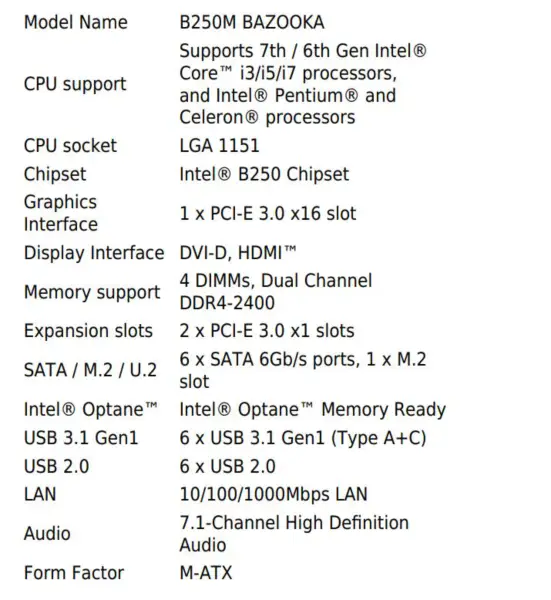 Základní deska MSI B250M BAZOOKA