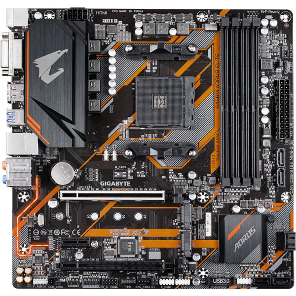 Gigabyte GA B450M AORUS ELITE Základní deska AMD B450 DDR4 DIMM USB3.1 Micro-ATX 64G