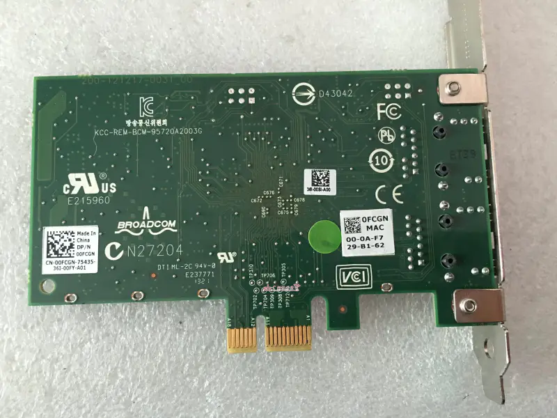 Síťová karta DELL 0FCGN G218C BCM5720A PCI-E Dual port Gigabit LAN Card