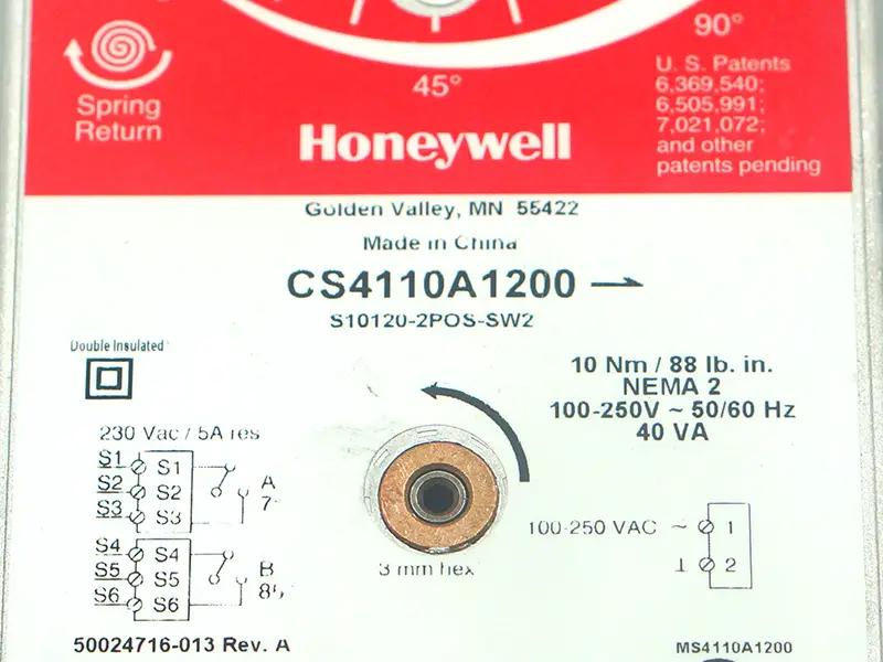 Ovladač klapky Honeywell CS4110A1200