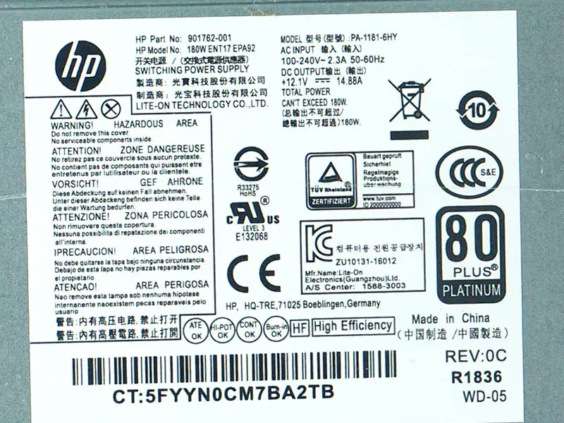 Napájecí zdroj HP PA-1181-6HY D16-180P1B