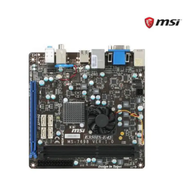 MSI E350IS-E45 AMD E-350 APU (1,6 GHz, dvoujádrový) Základní deska AMD Hudson M1 Mini ITX