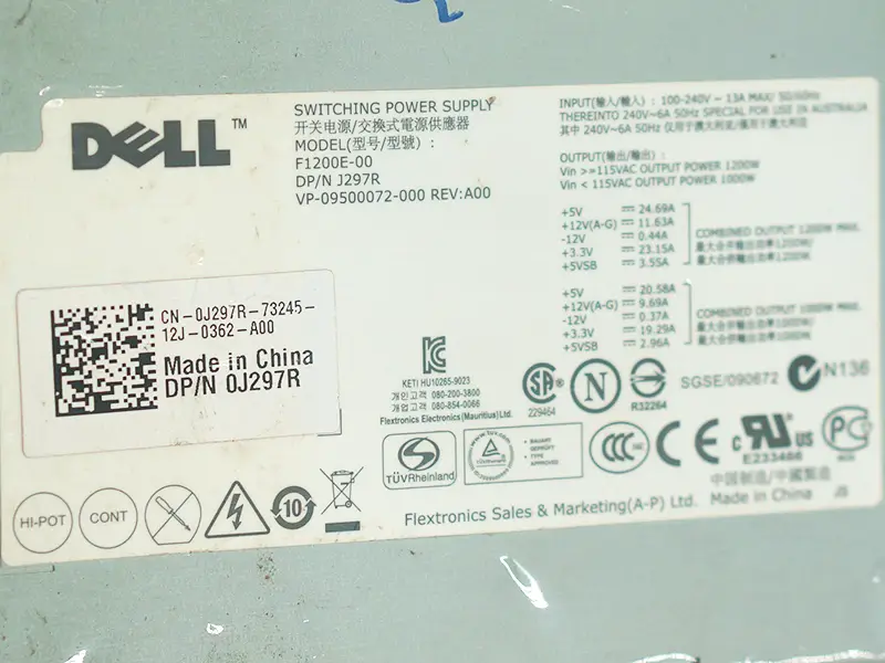 Napájecí zdroj Dell F1200E-00 VHM5V