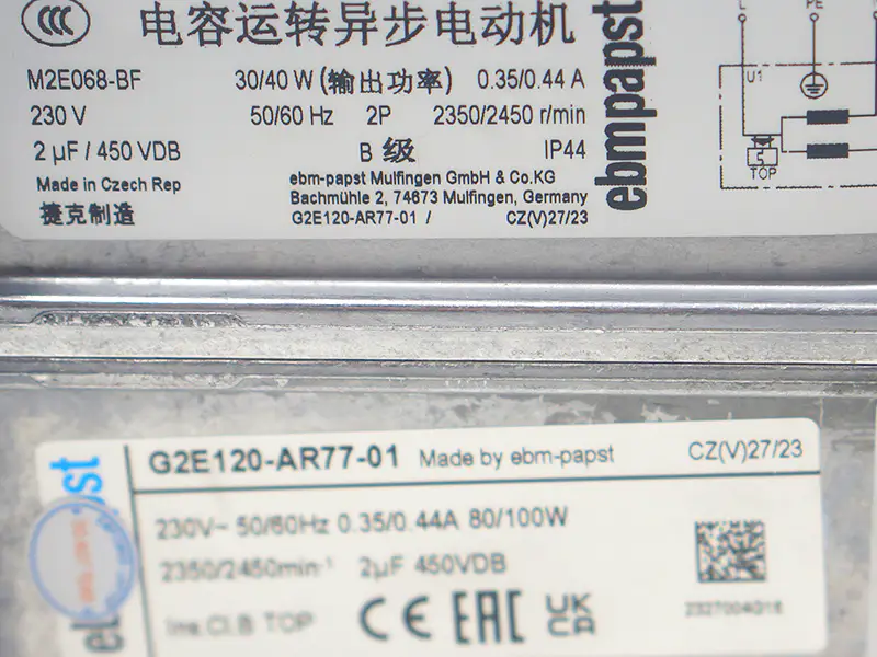 Ebmpapst G2E120-AR77-01 Ventilátor