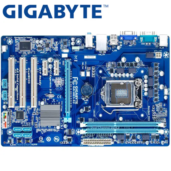 Gigabyte GA-H61-S3 Základní deska pro stolní počítače H61 Socket LGA 1155 i3 i5 i7 DDR3 16G ATX