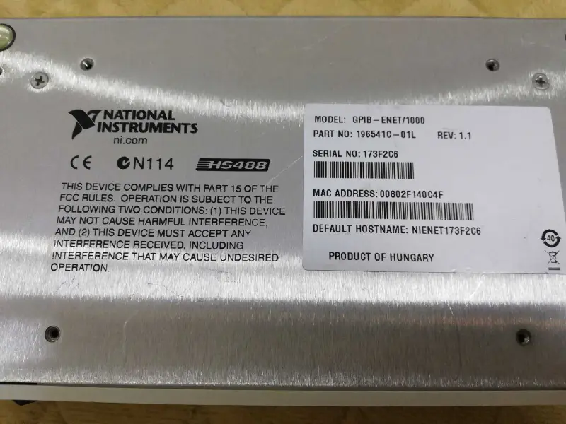 NI GPIB-ENET/100 Řadič GPIB na Ethernet 186852F-01