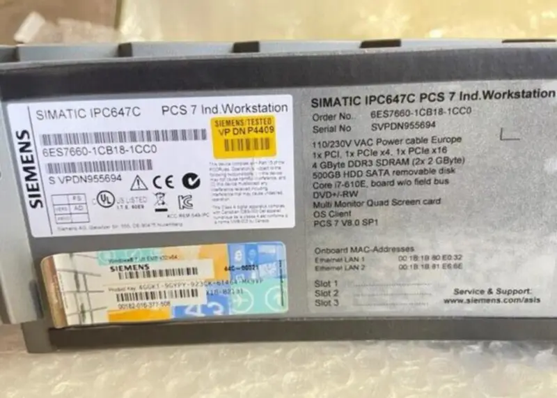 SIEMENS Simatic IPC647C Rack PC 6ES7660-1CB18-1CC0