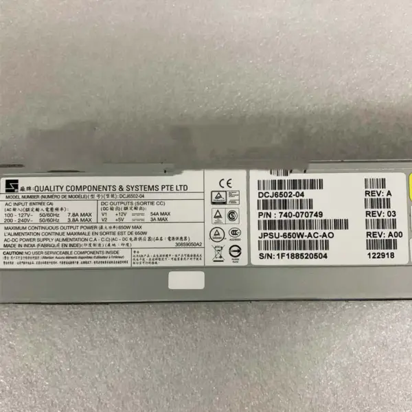 Napájecí zdroj Juniper Jpsu-650w-ac-ao Mx204 AC