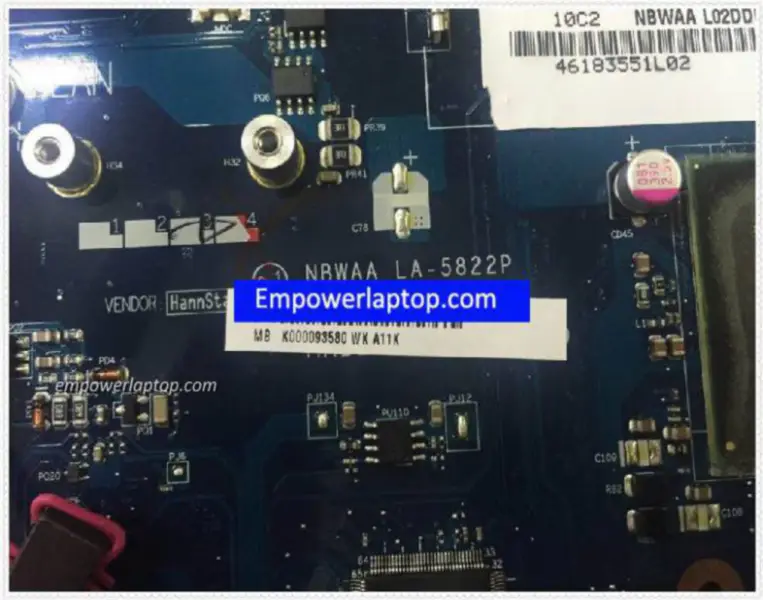 Toshiba K000093580 L450 L455 NBWAA LA-5822P Základní deska