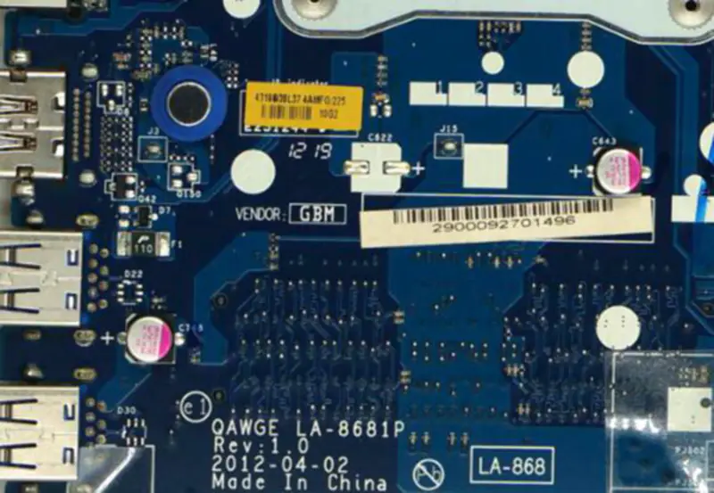 Základní deska Lenovo LA-8681P Rev 1.0 ideapad G485 G585 14" CMC70 CPU