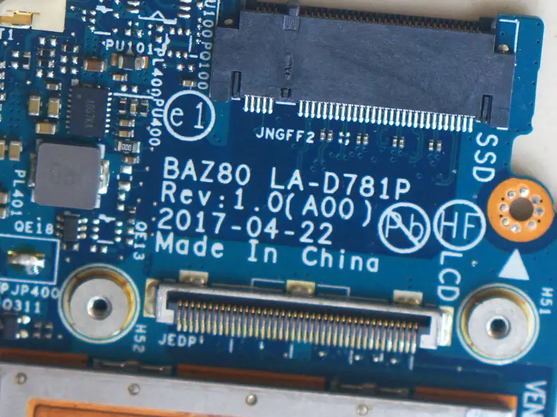 Základní deska Dell XPS 13 9365 LA-D781P I7-7Y75 8G