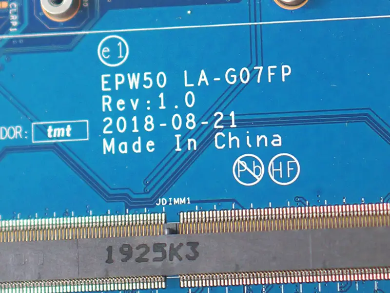 HP 15-DA 15T-DA EPW50 LA-G07FP L68087-601 L68087-501 L68087-001 základní deska SRGP5 I3-10110U DDR4