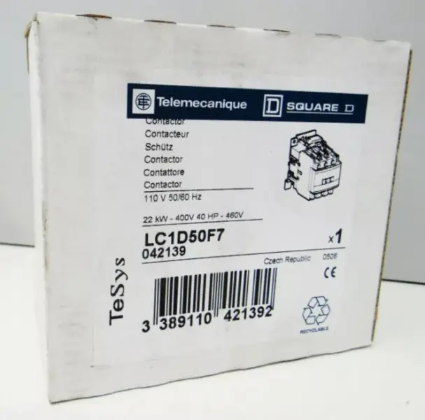 Telemecanique LC1D50F7 LC1-D50F7 042139 Stykač stykač 22KW-400V 40 HP-460V