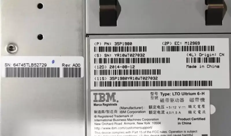 Pásková jednotka IBM 35P1980 LTO6-HH-SAS