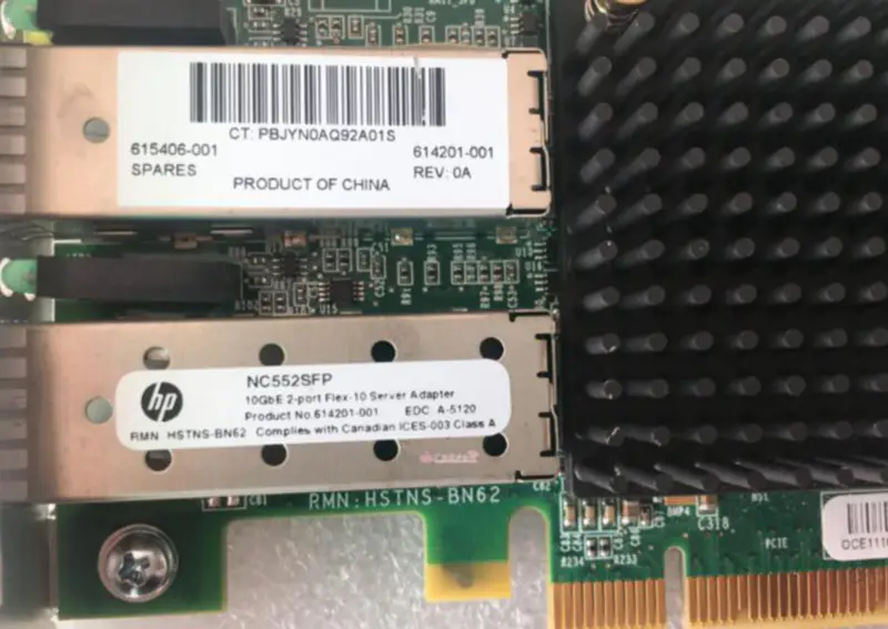 Serverový adaptér HP NC552SFP 10GbE 2-Port Ethernet 614203-B21 615406-001 614201-001