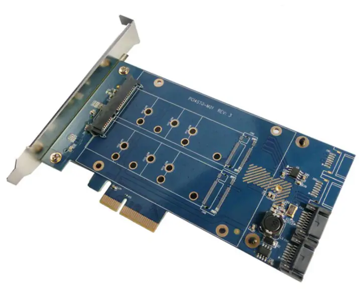 PCIe X1 na 2,5" SATA +m.2+2Port SATA3.0, SATA Riser Card PCIe to SATA 2,5" SSD Adapter PCIe to M.2 Converter With RAID Function