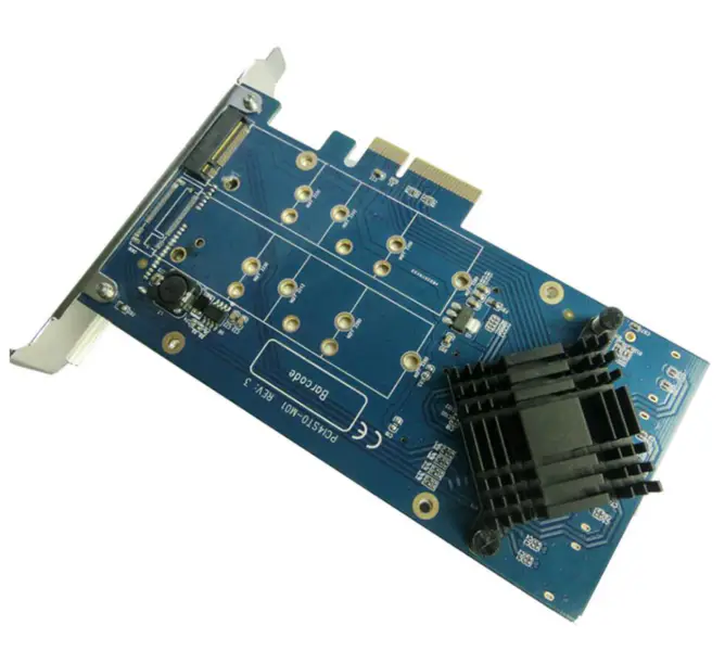 PCIe X1 na 2,5" SATA +m.2+2Port SATA3.0, SATA Riser Card PCIe to SATA 2,5" SSD Adapter PCIe to M.2 Converter With RAID Function
