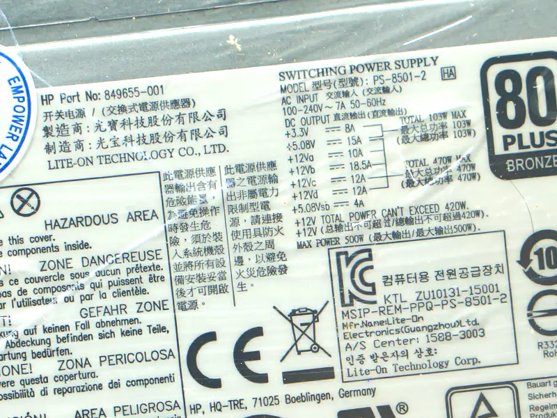 Napájecí zdroj HP DPS-500AB-20A 746177-002