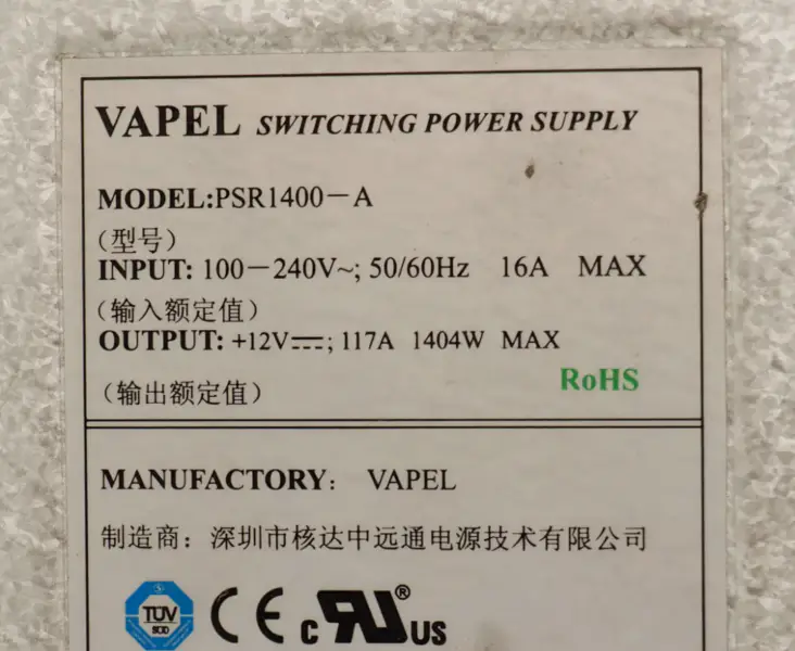 Napájecí zdroj Vapel H3C S7503E S7506E LSQM1AC1400 PSR1400-A