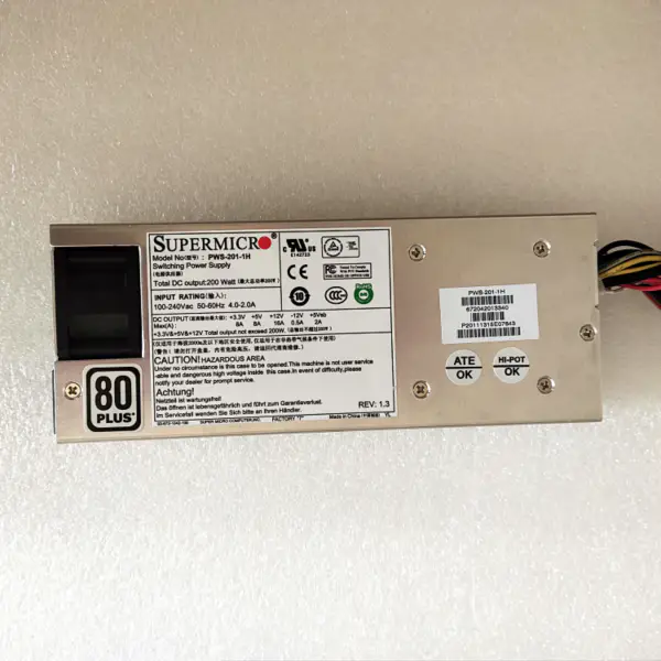 Napájecí zdroj Supermicro 1U 200W PWS-201-1H