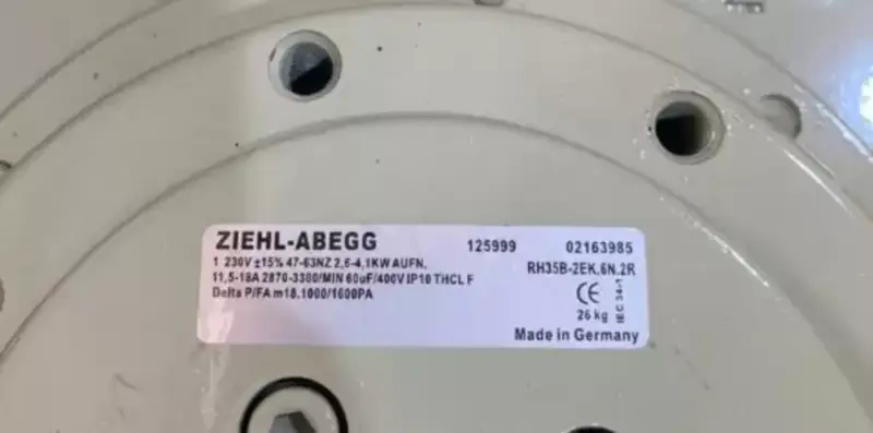 Ventilátor Ziehl-Abegg RH35B-2EK.6N.2R 230V Invertorový chladicí ventilátor