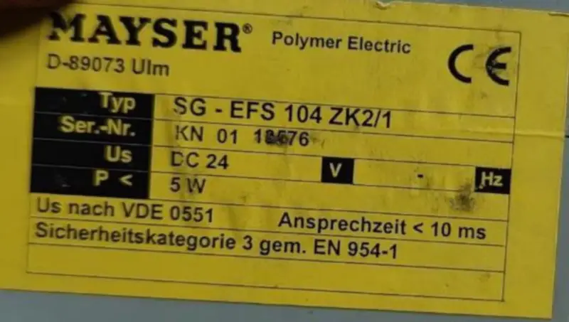 MAYSER SG-EFS104ZK2/1 SG-EFS 104ZK2/1 Relé
