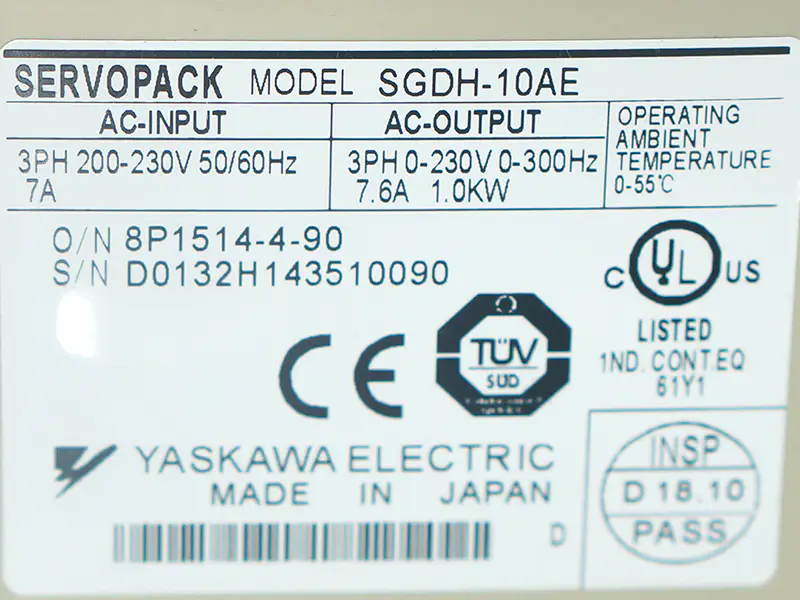 Yaskawa SGDH-10AE Servopohon Průmyslový pohon 200-230V 1kw