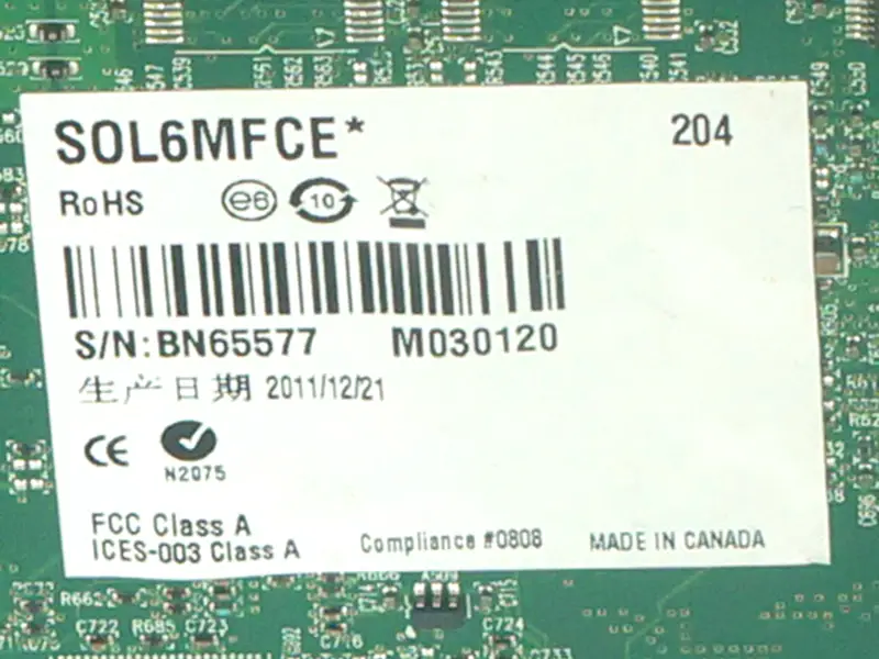 Matrox SOL6MFCE Y7239-0201 image acquisition card