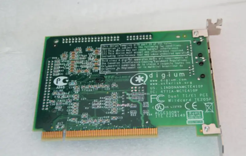 Průmyslová základní deska Digium Wildcard TE205P Dual Port ISDN PCI Card