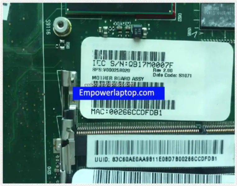 Toshiba V000258020 BR10MLG-6050A244640-MB-A01 Základní deska