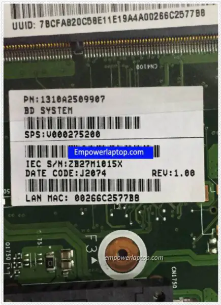 Toshiba V000275200 L850 Základní deska