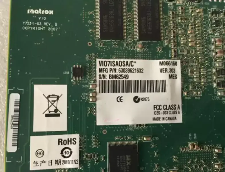 Matrox VIO7ISAOSA/C* VER:303 Y7231-03 REV B Průmyslová základní deska PCI Express