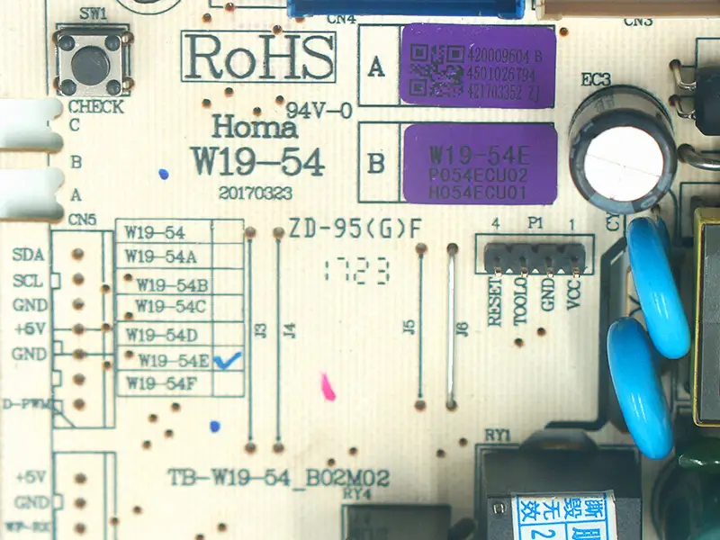 Řídicí deska chladničky Homa W19-54 W19-54B W19-54C W19-54D W19-54E W19-54F W19-54AV W19-54BV