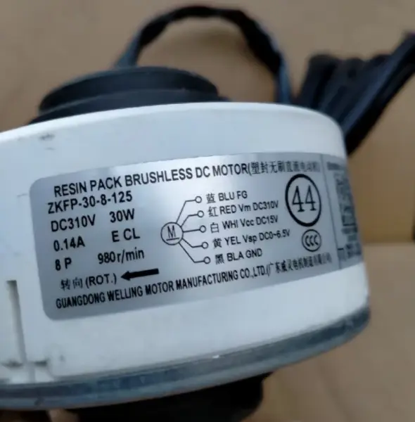 Vnitřní jednotka klimatizace Midea DC Motor ventilátoru ZKPF-30-8-125 DC310 30W 980r/min