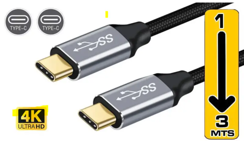 USB-C to USB-C 3m 4K 100W Charging cable
